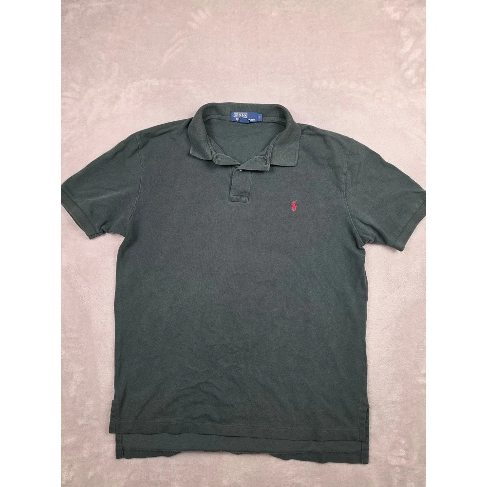 Vintage Polo Ralph Lauren Polo Shirt Mens L Green Short Sleeve Pony Pique USA